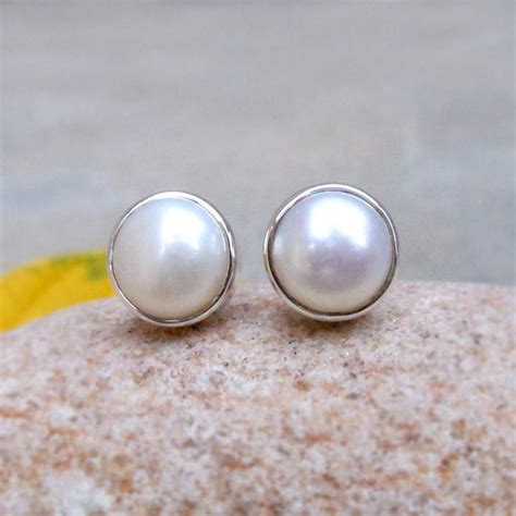 etsy pearl stud earrings